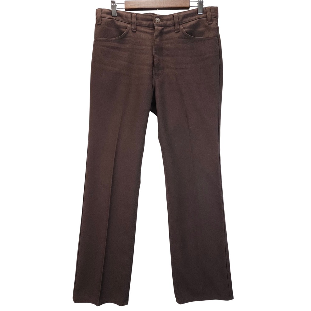 Vintage Levis 517 Mens 33x31 Brown‎ Sta-Prest Gold Tab Flared Bootcut Pants